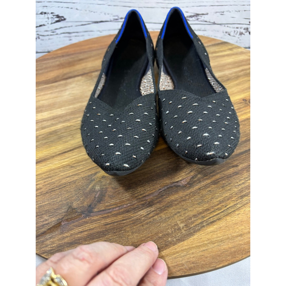 Women's Rothy's Black White Polka Dot The Point Flats Size 10.5 - Picture 3 of 13